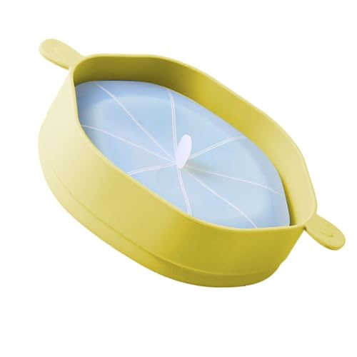 Yctze ハンドル付きの折りたたみ可能なシリコーンポップコーンバケット - 大容量の電子レンジポップコーンメーカー - 耐熱性とスナック用のポータブルポップコーンボウル (地球の黄色)